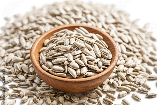 Hulled Sunflower Seeds in Wooden Bowl