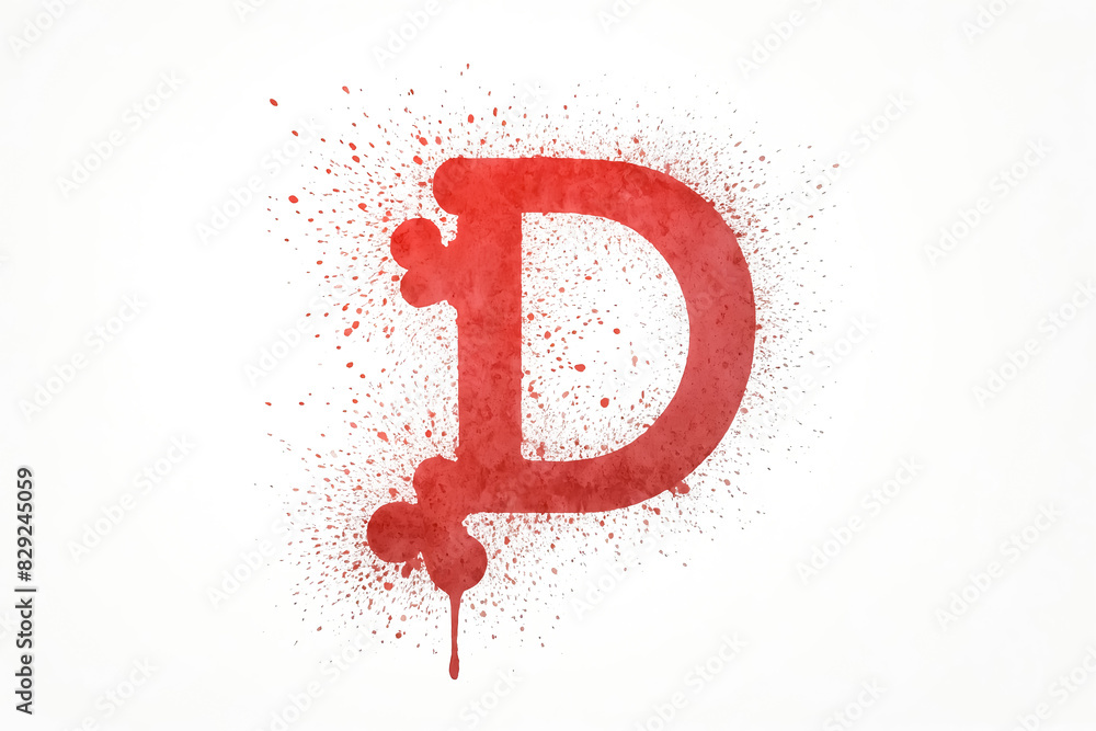 Fototapeta premium Blood Spatter Letter D