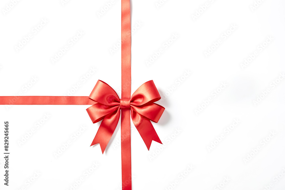 Red ribbon bow on a white background Red ribbon bow on a white background