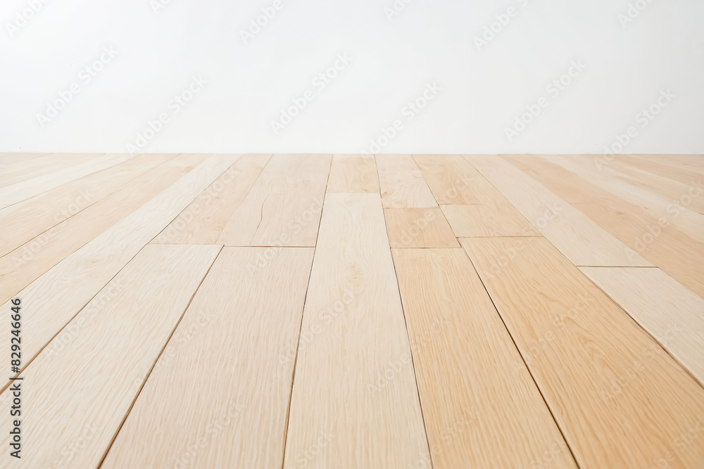 Empty White Wall with Wooden Floor Empty White Wall with Wooden Floor