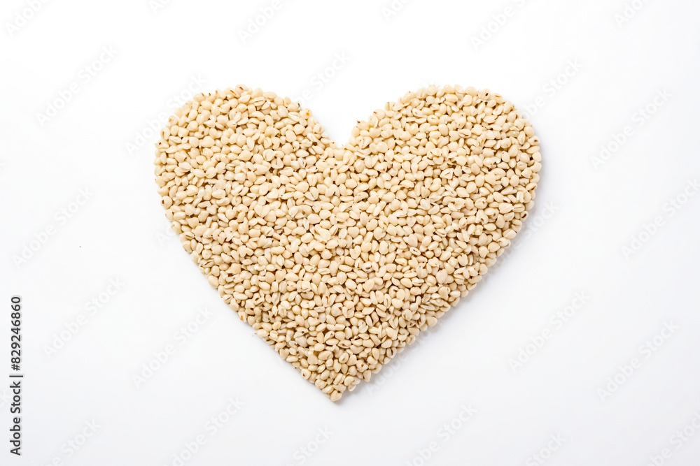 White Sesame Seeds in Heart Shape White Sesame Seeds in Heart Shape