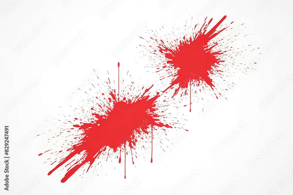 Red Splatter Paint on White Background Red Splatter Paint on White Background