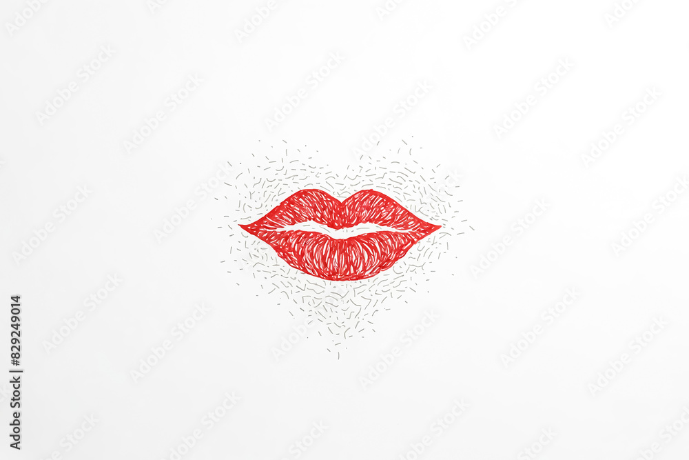 Red Lips in a Heart Shape Red Lips in a Heart Shape