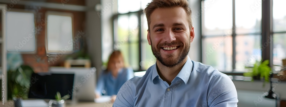 Confident Young Business Professional Smiling at in Modern Office Confident Young Business Professional Smiling at in Modern Office