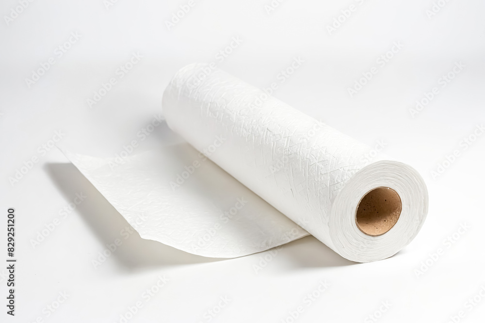 Roll of White Paper on White Background Roll of White Paper on White Background