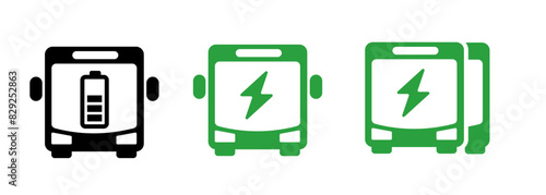 Electric Bus EV electric vehicle public transportation icon sign symbol