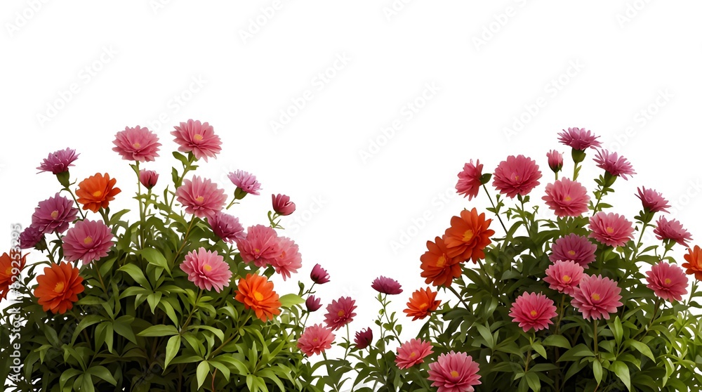 Fototapeta premium imagine bush of flowers isolated on transparent background.