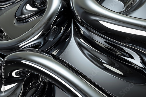 Wallpaper Mural Sophisticated black and silver 3D design ideal for elegant product displays. Torontodigital.ca