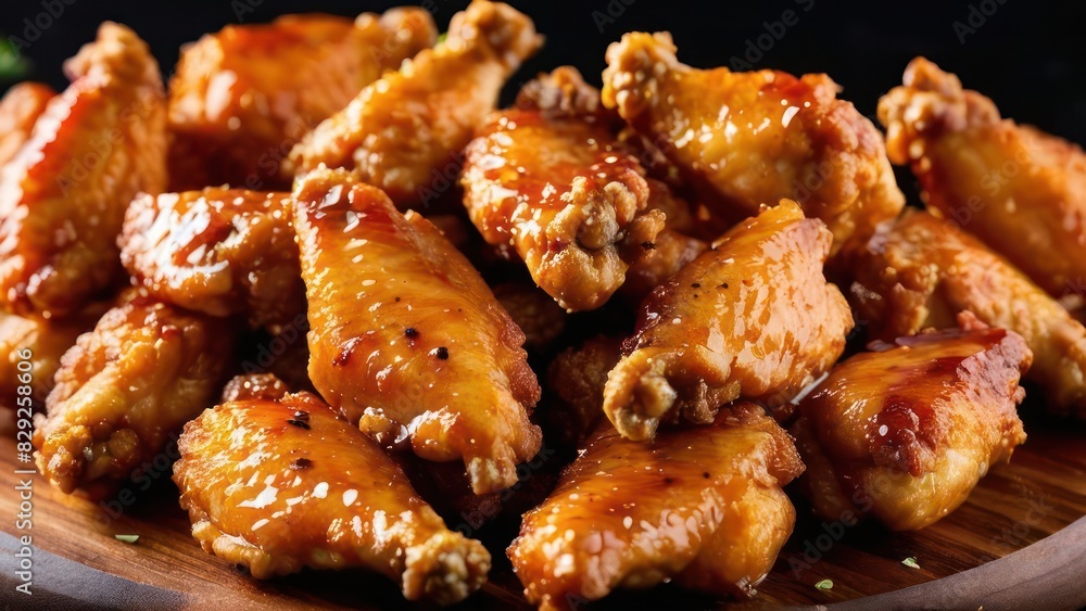 Delightful Baked Buffalo Wings Glazed with Honey BBQ, Accompanied by Celery and Blue Cheese Dressing Delightful Baked Buffalo Wings Glazed with Honey BBQ, Accompanied by Celery and Blue Cheese Dressing