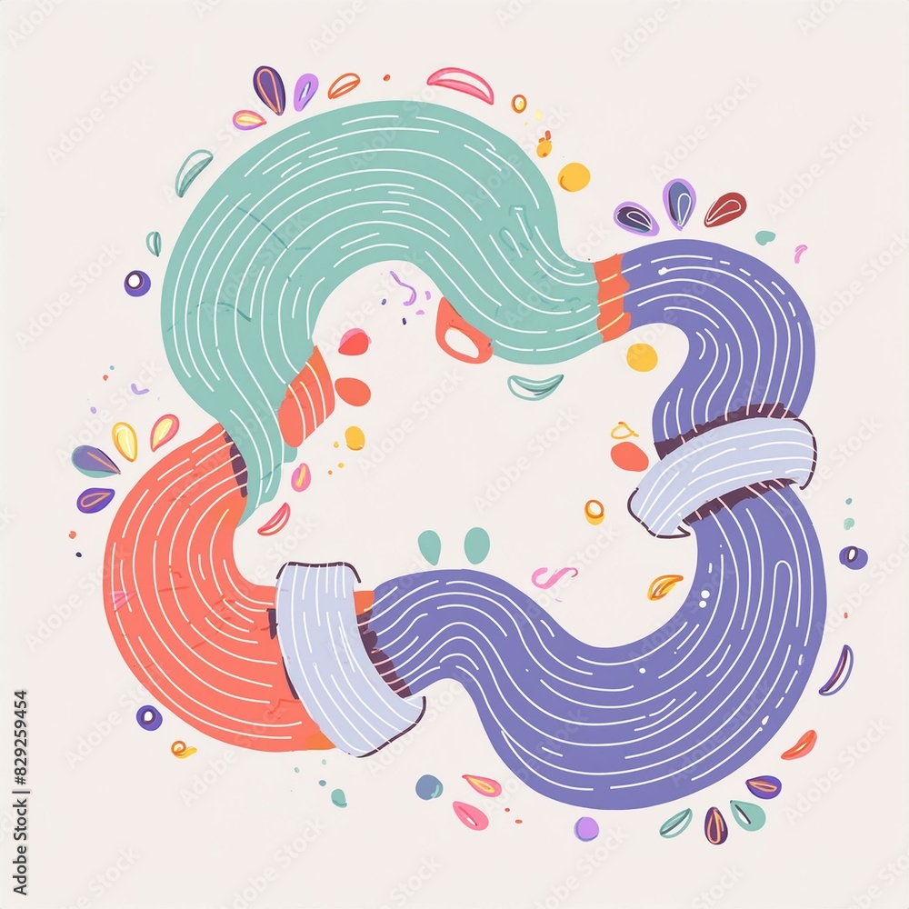 A mesmerizing abstract shape with fluid, interlocking curves in vibrant shades A mesmerizing abstract shape with fluid, interlocking curves in vibrant shades