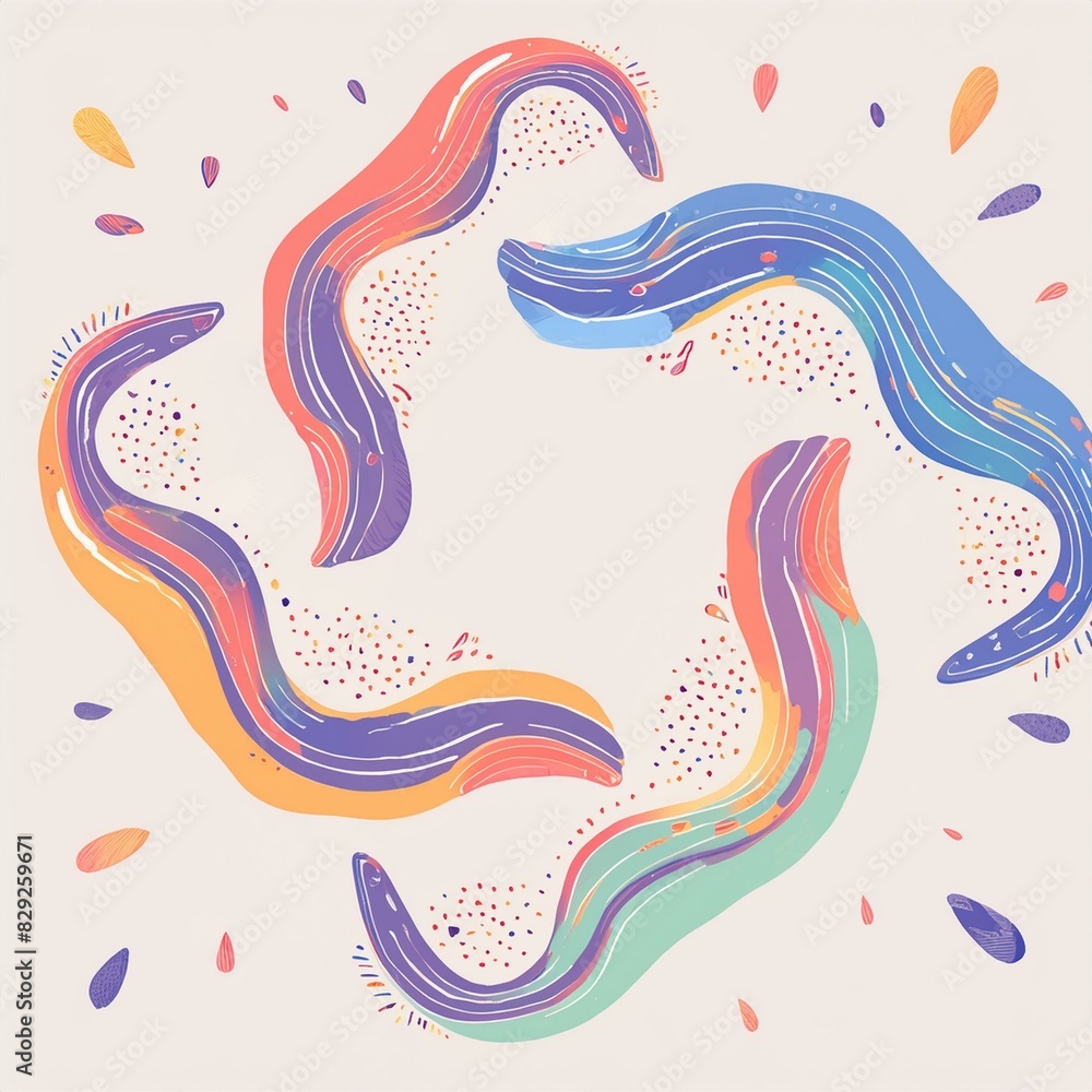 Obraz premium A mesmerizing abstract shape with fluid, interlocking curves in vibrant shades