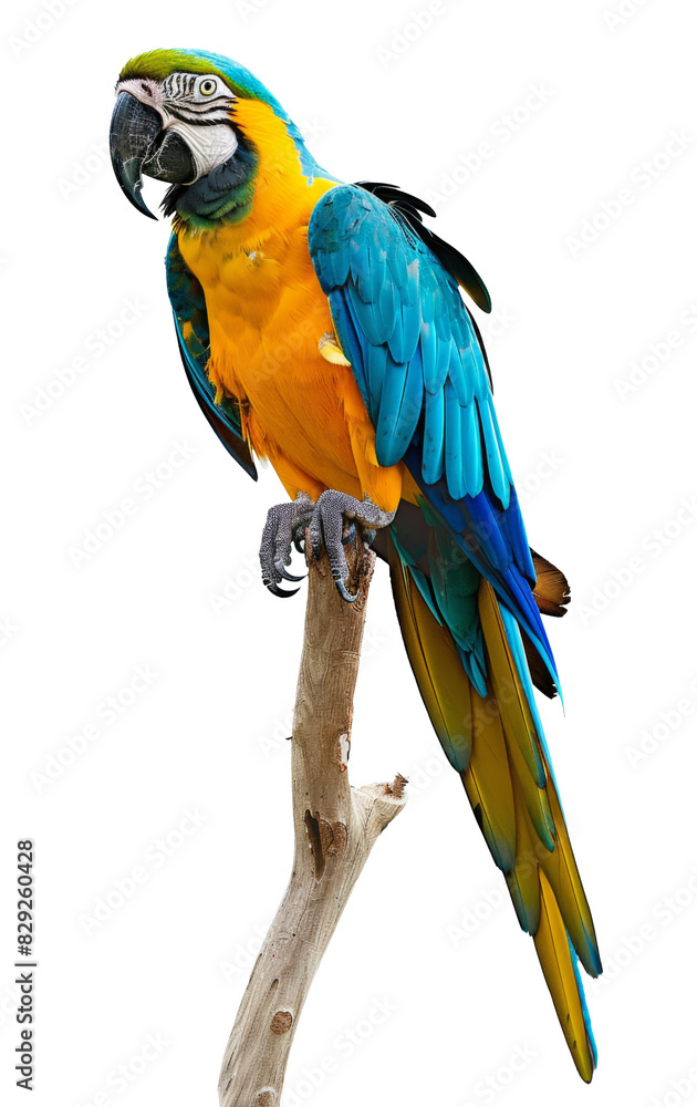 Fototapeta premium Macaw parrot isolated on white background
