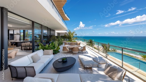 An oceanfront condominium with a rooftop terrace and panoramic ocean views