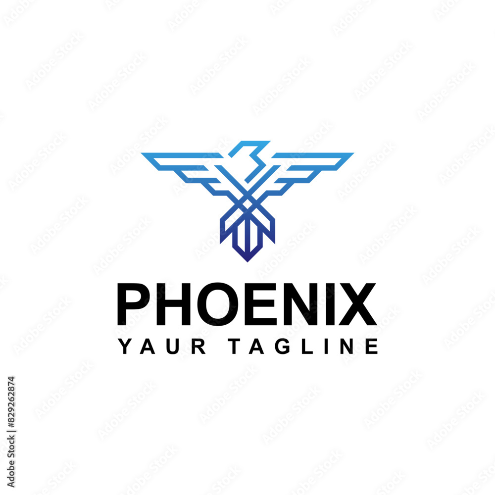 Awesome phoenix wings logo illustration and bird eagle logo design Awesome phoenix wings logo illustration and bird eagle logo design