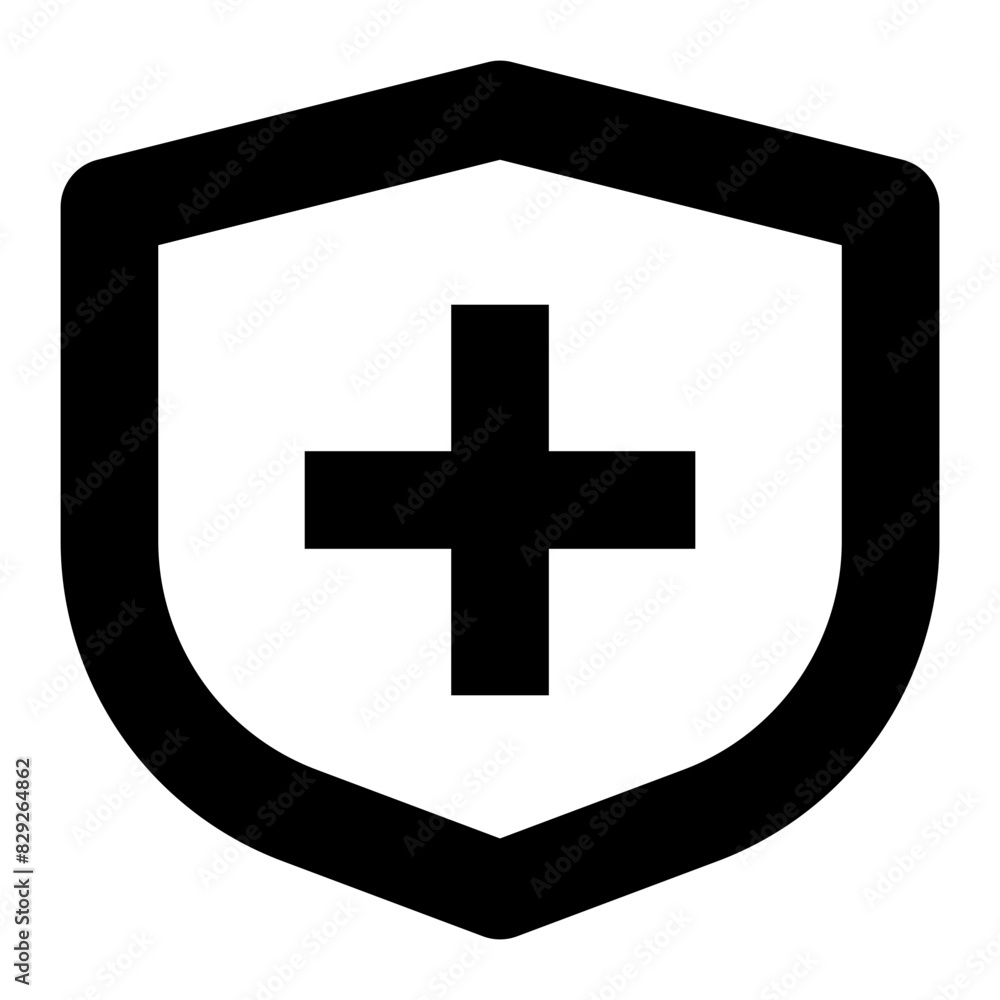 Fototapeta premium shield plus line medical icon