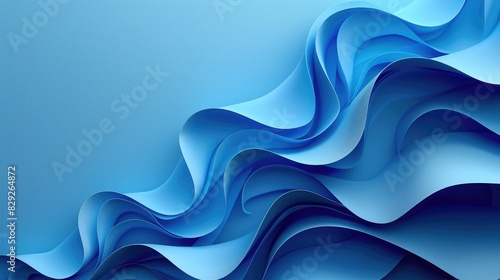 Wallpaper Mural Blue abstract background with smooth gradient and soft waves. Torontodigital.ca