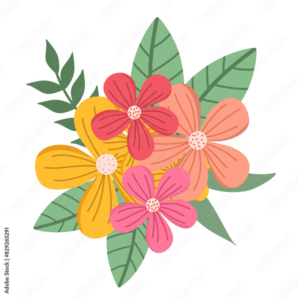 Spring flower arrangement illustration