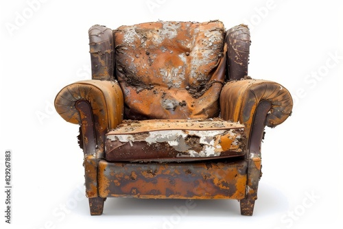 Old armchair on white background photo