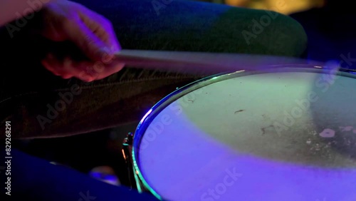 Drummer hitting snare drum close up Brooklyn New York City 4k