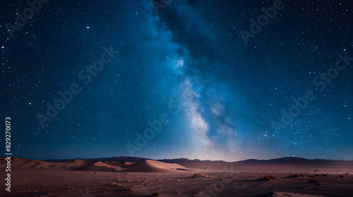 A desert landscape with a large  glowing cloud of milk