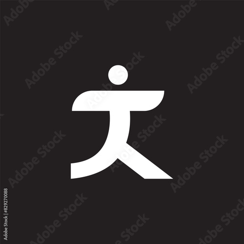 T japan people kungfu abstract logo