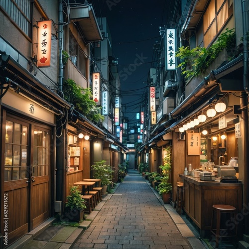 Nighttime Alleyway in Japan