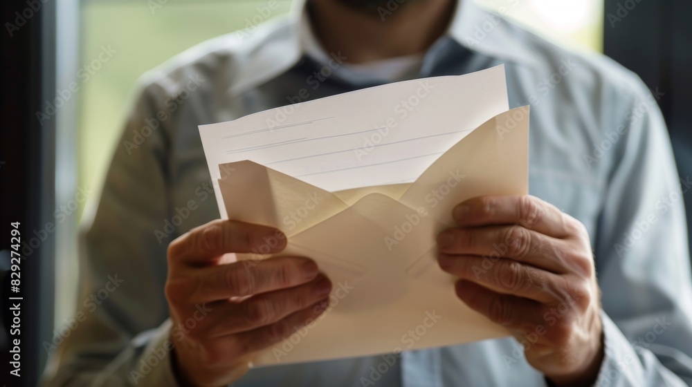 Shocked Businessman, Woman and Child Reading Surprising Letter ...