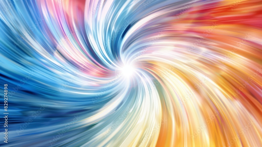 A dynamic light effect a vibrant swirl of colors with a bright light source at the center A dynamic light effect a vibrant swirl of colors with a bright light source at the center