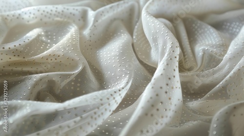 Voile fabric with decorative perforations