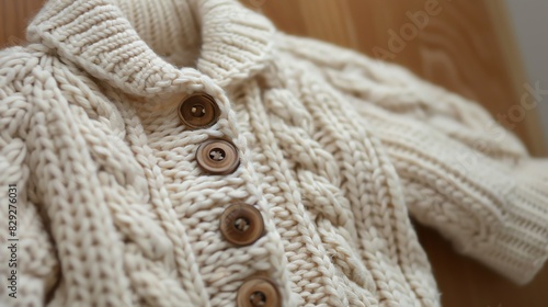 Baby cardigan with a button front photo