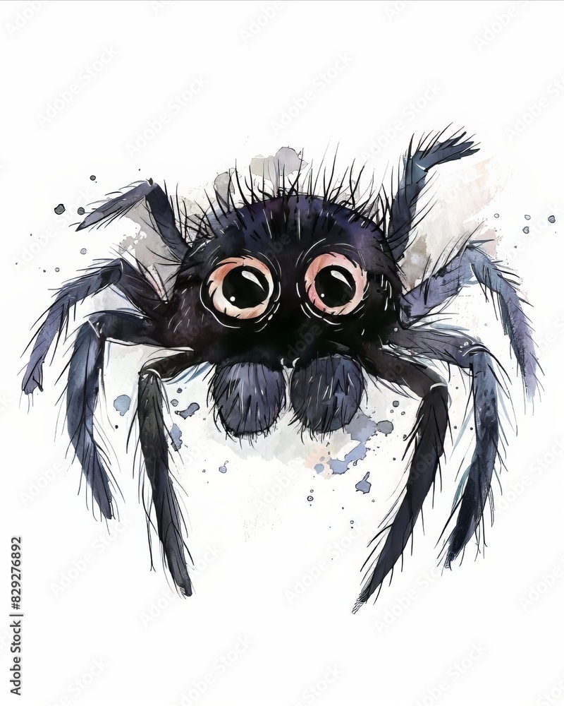 Spider Watercolor Illustration Spider Watercolor Illustration