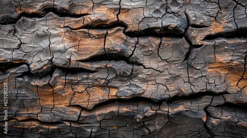 Texture of aged wood with natural fissures for background