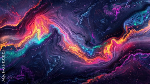 Neon-colored liquid mixing   mesmerizing psychedelic effect