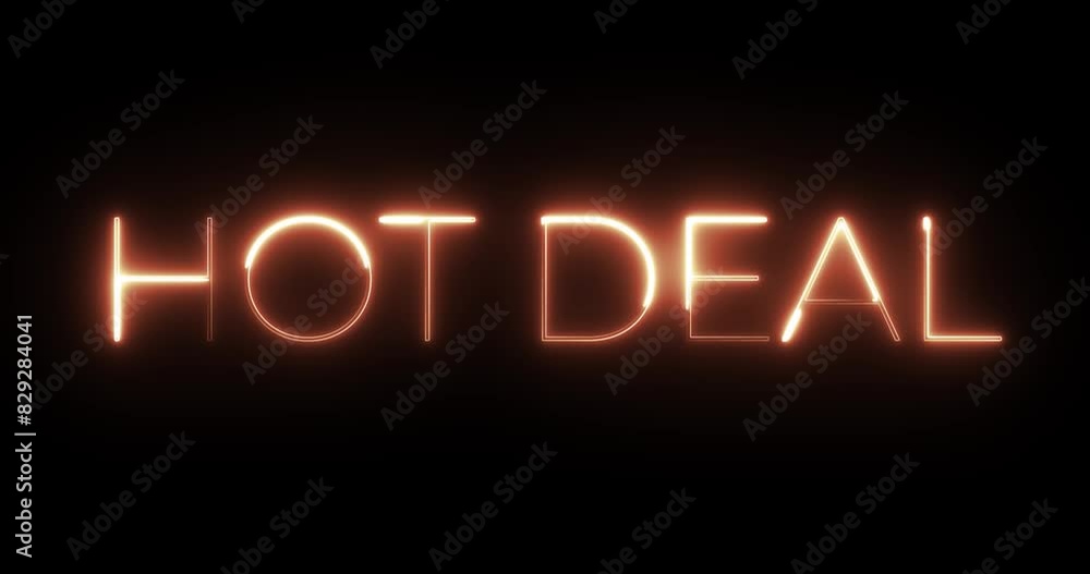 hot deal neon text animation hot deal neon text animation