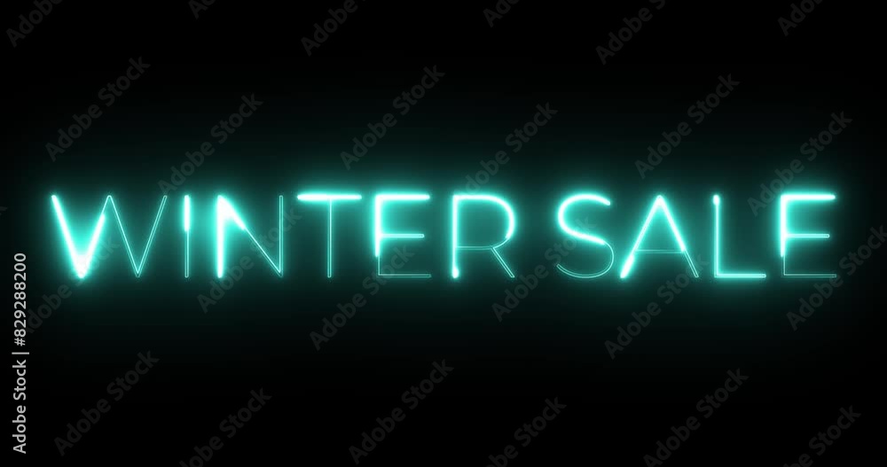 winter sale neon text animation winter sale neon text animation