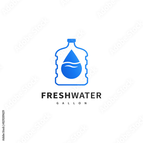 gallon vector illustration for drink water refill logo design