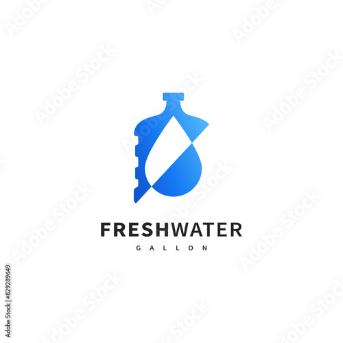gallon vector illustration for drink water refill logo design 2