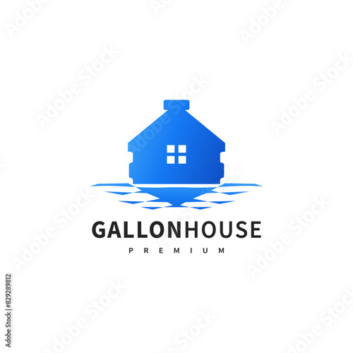 gallon house vector illustration for drink water refill agent logo design 3