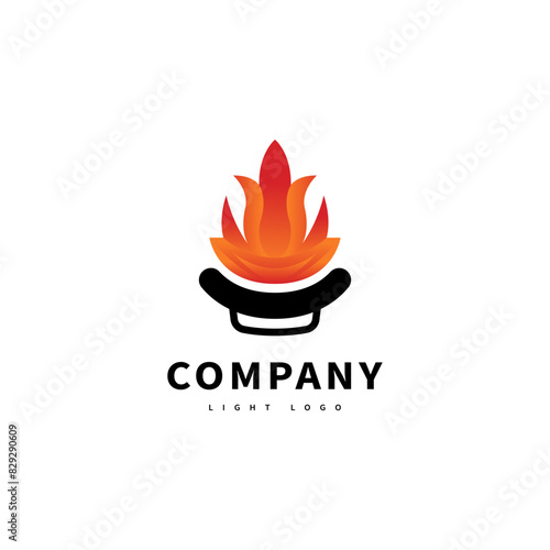 torchlight fire flame logo design illustration 2