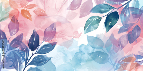 Abstract Watercolor Leaves   Artistic Floral Design