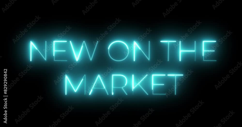 new on the market neon text animation new on the market neon text animation