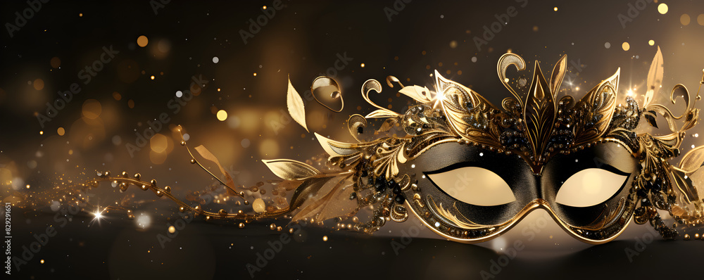 Obraz premium Carnival mask Mardi Gras Carnival masquerade venetian mask banner, Carnival mask Mardi Gras Carnival masquerade venetian mask banner