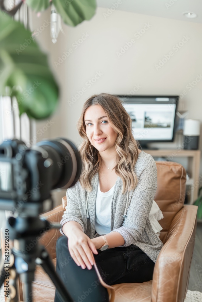Fototapeta premium Professional Photography of a brand ambassador hosting an exclusive VIP event or product launch party, creating memorable, Generative AI