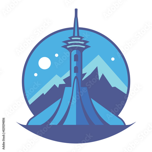 A vibrant and colorful vector mix icon for Seattle and Jakarta, perfect for labels, badges, stickers, and logo templates. This design merges the unique elements of both cities, creating a dynamic and 