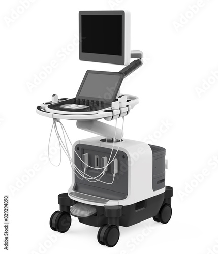 Medical Ultrasound Diagnostic Machine Isolated photo