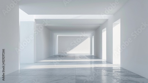 Abstract setting with a pristine white empty area and a seamless background .