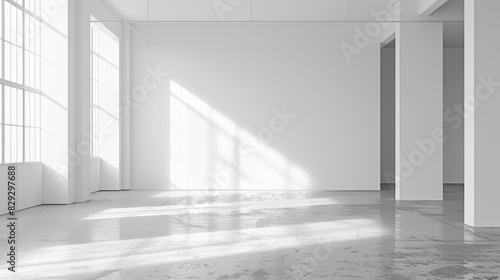 Clean and pristine white walls in an empty room  offering a blank canvas for creative projects and design concepts.