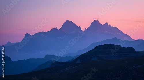 Twilight Mountain Silhouettes Ai generated