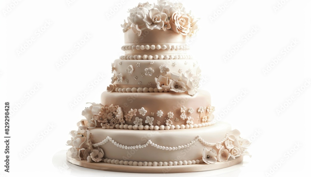 White Background Isolated Wedding Cake White Background Isolated Wedding Cake