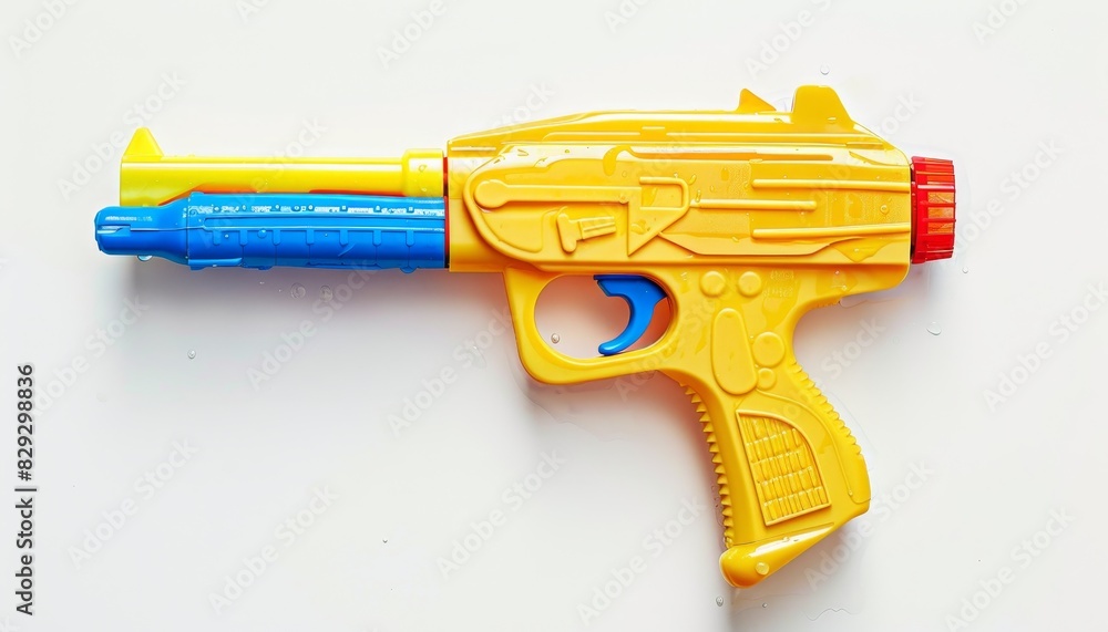 White background with plastic water gun White background with plastic water gun